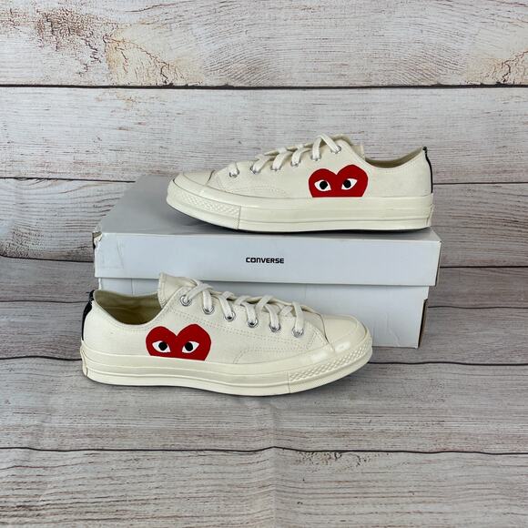 Converse x PLAY Comme des Garçons Chuck 70 Sz M 8 / W10 Sneakers Heart - Picture 1 of 11